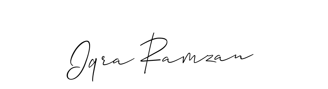 Create a beautiful signature design for name Iqra Ramzan. With this signature (Allison_Script) fonts, you can make a handwritten signature for free. Iqra Ramzan signature style 2 images and pictures png