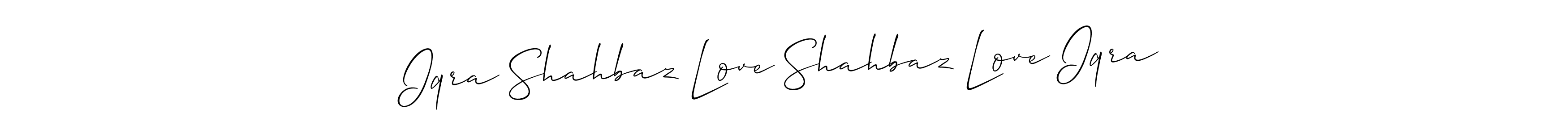 if you are searching for the best signature style for your name Iqra Shahbaz Love Shahbaz Love Iqra. so please give up your signature search. here we have designed multiple signature styles  using Allison_Script. Iqra Shahbaz Love Shahbaz Love Iqra signature style 2 images and pictures png