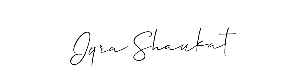 How to make Iqra Shaukat signature? Allison_Script is a professional autograph style. Create handwritten signature for Iqra Shaukat name. Iqra Shaukat signature style 2 images and pictures png
