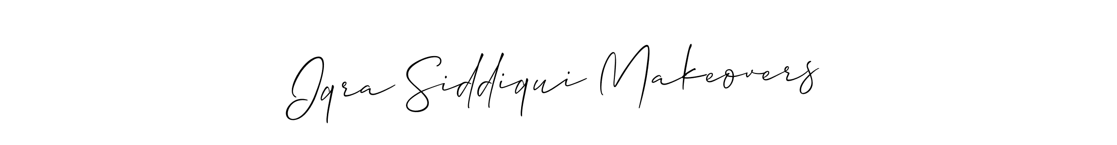 Design your own signature with our free online signature maker. With this signature software, you can create a handwritten (Allison_Script) signature for name Iqra Siddiqui Makeovers. Iqra Siddiqui Makeovers signature style 2 images and pictures png