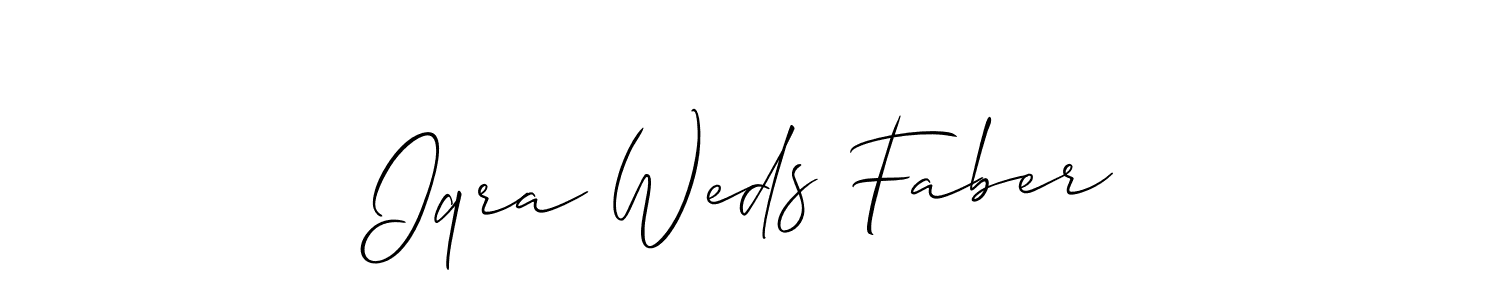 Make a beautiful signature design for name Iqra Weds Faber. Use this online signature maker to create a handwritten signature for free. Iqra Weds Faber signature style 2 images and pictures png