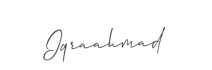 Design your own signature with our free online signature maker. With this signature software, you can create a handwritten (Allison_Script) signature for name Iqraahmad. Iqraahmad signature style 2 images and pictures png