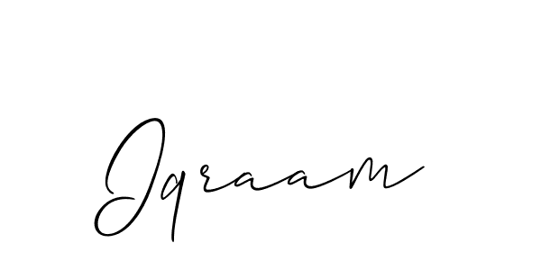 How to make Iqraam signature? Allison_Script is a professional autograph style. Create handwritten signature for Iqraam name. Iqraam signature style 2 images and pictures png