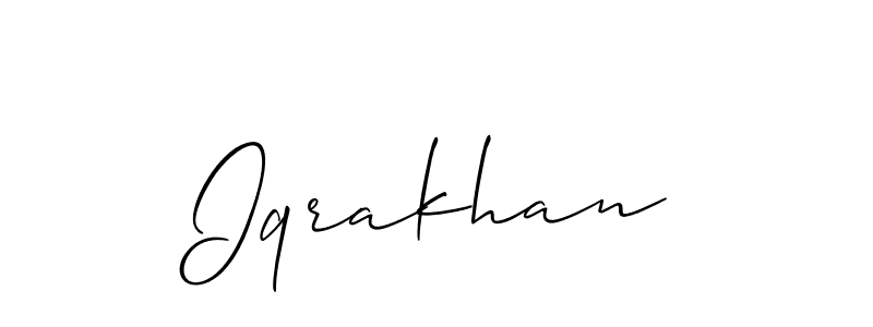 You should practise on your own different ways (Allison_Script) to write your name (Iqrakhan) in signature. don't let someone else do it for you. Iqrakhan signature style 2 images and pictures png