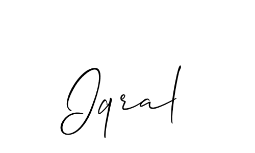 It looks lik you need a new signature style for name Iqral. Design unique handwritten (Allison_Script) signature with our free signature maker in just a few clicks. Iqral signature style 2 images and pictures png