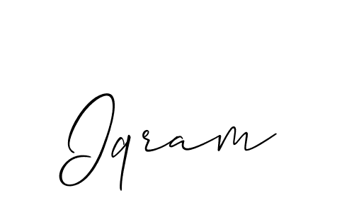 Also we have Iqram name is the best signature style. Create professional handwritten signature collection using Allison_Script autograph style. Iqram signature style 2 images and pictures png