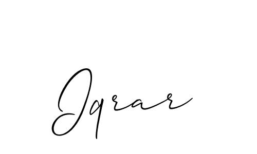How to Draw Iqrar signature style? Allison_Script is a latest design signature styles for name Iqrar. Iqrar signature style 2 images and pictures png