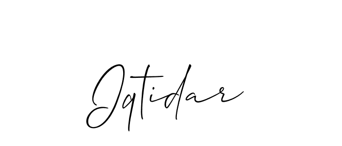 Design your own signature with our free online signature maker. With this signature software, you can create a handwritten (Allison_Script) signature for name Iqtidar. Iqtidar signature style 2 images and pictures png