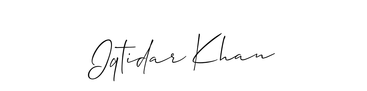 Create a beautiful signature design for name Iqtidar Khan. With this signature (Allison_Script) fonts, you can make a handwritten signature for free. Iqtidar Khan signature style 2 images and pictures png