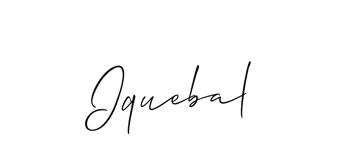 Make a beautiful signature design for name Iquebal. With this signature (Allison_Script) style, you can create a handwritten signature for free. Iquebal signature style 2 images and pictures png