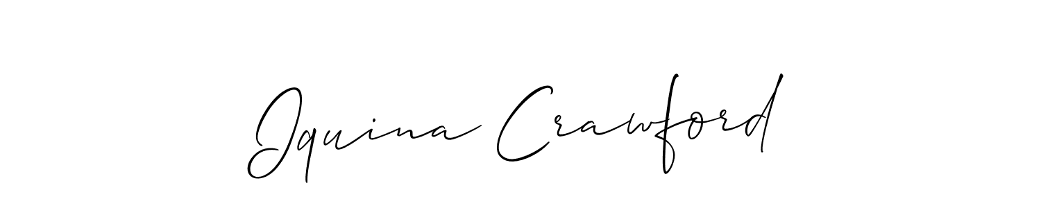 Make a short Iquina Crawford signature style. Manage your documents anywhere anytime using Allison_Script. Create and add eSignatures, submit forms, share and send files easily. Iquina Crawford signature style 2 images and pictures png