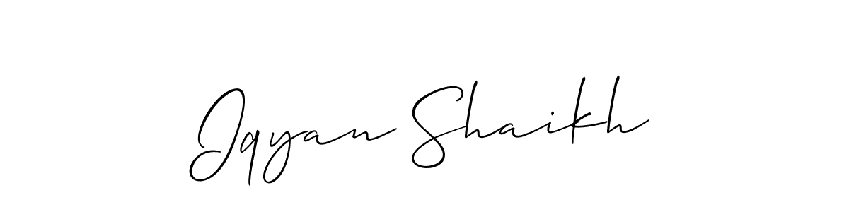 Also we have Iqyan Shaikh name is the best signature style. Create professional handwritten signature collection using Allison_Script autograph style. Iqyan Shaikh signature style 2 images and pictures png
