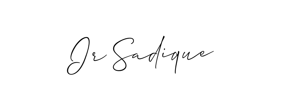 Use a signature maker to create a handwritten signature online. With this signature software, you can design (Allison_Script) your own signature for name Ir Sadique. Ir Sadique signature style 2 images and pictures png