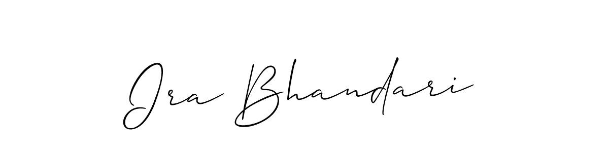 This is the best signature style for the Ira Bhandari name. Also you like these signature font (Allison_Script). Mix name signature. Ira Bhandari signature style 2 images and pictures png
