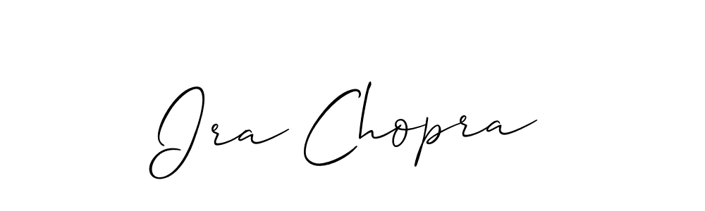 Use a signature maker to create a handwritten signature online. With this signature software, you can design (Allison_Script) your own signature for name Ira Chopra. Ira Chopra signature style 2 images and pictures png