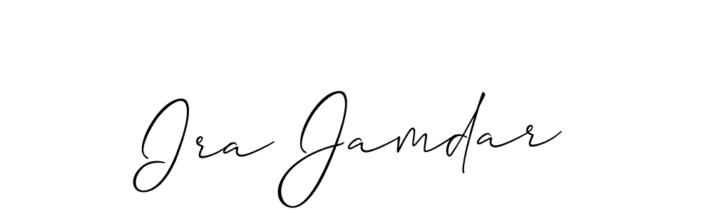 Also You can easily find your signature by using the search form. We will create Ira Jamdar name handwritten signature images for you free of cost using Allison_Script sign style. Ira Jamdar signature style 2 images and pictures png