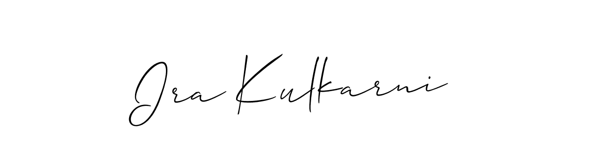 Ira Kulkarni stylish signature style. Best Handwritten Sign (Allison_Script) for my name. Handwritten Signature Collection Ideas for my name Ira Kulkarni. Ira Kulkarni signature style 2 images and pictures png