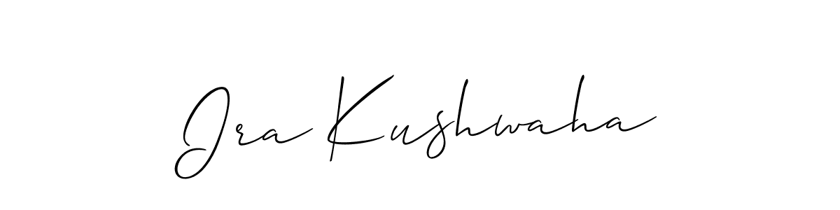Design your own signature with our free online signature maker. With this signature software, you can create a handwritten (Allison_Script) signature for name Ira Kushwaha. Ira Kushwaha signature style 2 images and pictures png