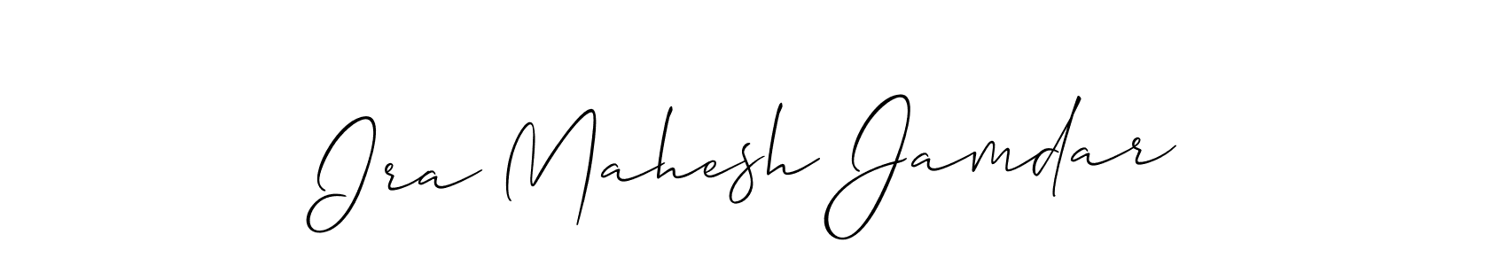 It looks lik you need a new signature style for name Ira Mahesh Jamdar. Design unique handwritten (Allison_Script) signature with our free signature maker in just a few clicks. Ira Mahesh Jamdar signature style 2 images and pictures png