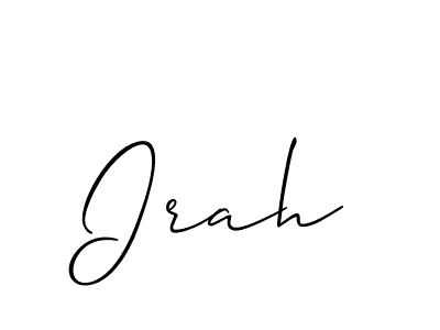 Create a beautiful signature design for name Irah. With this signature (Allison_Script) fonts, you can make a handwritten signature for free. Irah signature style 2 images and pictures png