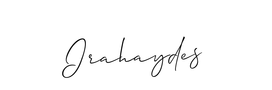 How to make Irahaydes signature? Allison_Script is a professional autograph style. Create handwritten signature for Irahaydes name. Irahaydes signature style 2 images and pictures png