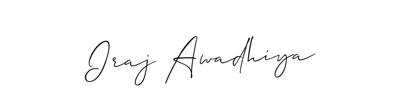 Use a signature maker to create a handwritten signature online. With this signature software, you can design (Allison_Script) your own signature for name Iraj Awadhiya. Iraj Awadhiya signature style 2 images and pictures png