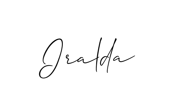 How to make Iralda name signature. Use Allison_Script style for creating short signs online. This is the latest handwritten sign. Iralda signature style 2 images and pictures png