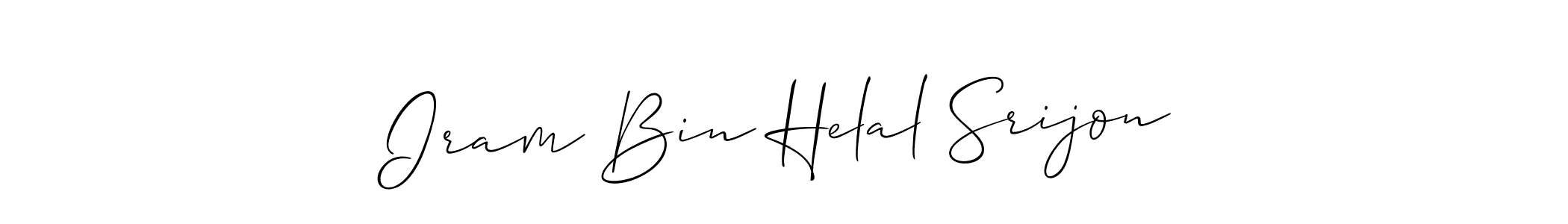 You should practise on your own different ways (Allison_Script) to write your name (Iram Bin Helal Srijon) in signature. don't let someone else do it for you. Iram Bin Helal Srijon signature style 2 images and pictures png