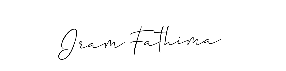 The best way (Allison_Script) to make a short signature is to pick only two or three words in your name. The name Iram Fathima include a total of six letters. For converting this name. Iram Fathima signature style 2 images and pictures png