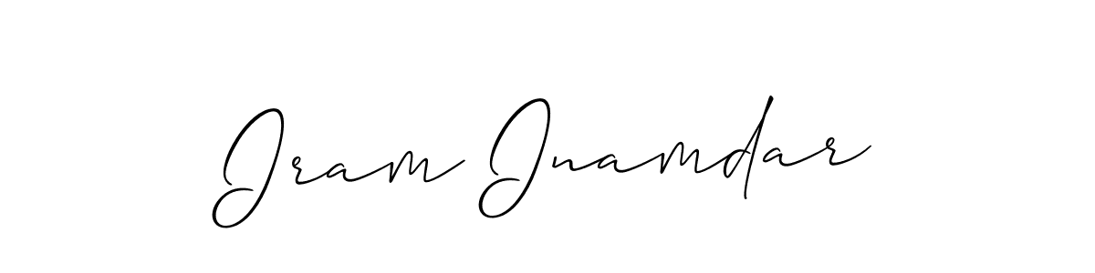 Use a signature maker to create a handwritten signature online. With this signature software, you can design (Allison_Script) your own signature for name Iram Inamdar. Iram Inamdar signature style 2 images and pictures png
