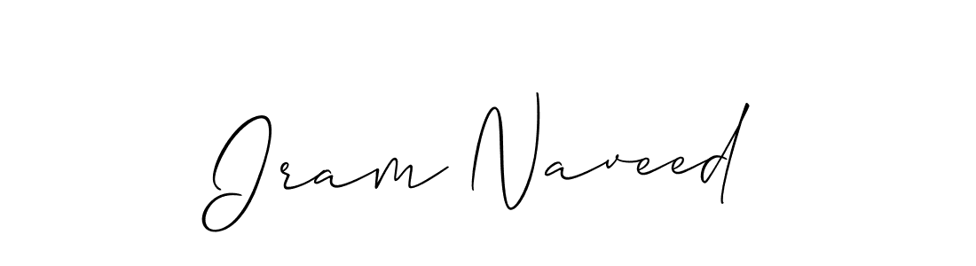 Create a beautiful signature design for name Iram Naveed. With this signature (Allison_Script) fonts, you can make a handwritten signature for free. Iram Naveed signature style 2 images and pictures png