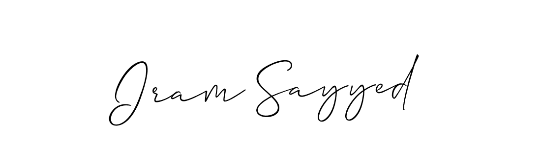 The best way (Allison_Script) to make a short signature is to pick only two or three words in your name. The name Iram Sayyed include a total of six letters. For converting this name. Iram Sayyed signature style 2 images and pictures png