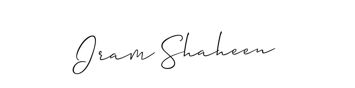 How to make Iram Shaheen signature? Allison_Script is a professional autograph style. Create handwritten signature for Iram Shaheen name. Iram Shaheen signature style 2 images and pictures png