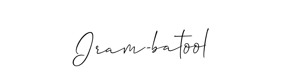 The best way (Allison_Script) to make a short signature is to pick only two or three words in your name. The name Iram-batool include a total of six letters. For converting this name. Iram-batool signature style 2 images and pictures png