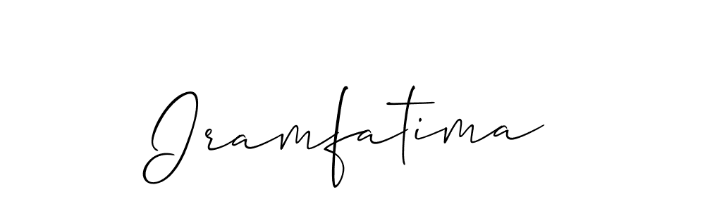 The best way (Allison_Script) to make a short signature is to pick only two or three words in your name. The name Iramfatima include a total of six letters. For converting this name. Iramfatima signature style 2 images and pictures png