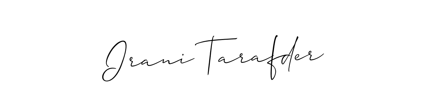 You should practise on your own different ways (Allison_Script) to write your name (Irani Tarafder) in signature. don't let someone else do it for you. Irani Tarafder signature style 2 images and pictures png