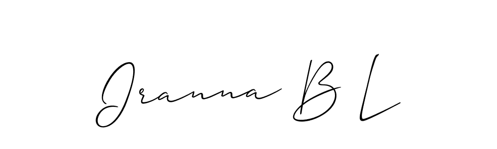 This is the best signature style for the Iranna B L name. Also you like these signature font (Allison_Script). Mix name signature. Iranna B L signature style 2 images and pictures png