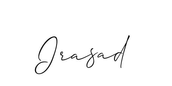 Use a signature maker to create a handwritten signature online. With this signature software, you can design (Allison_Script) your own signature for name Irasad. Irasad signature style 2 images and pictures png