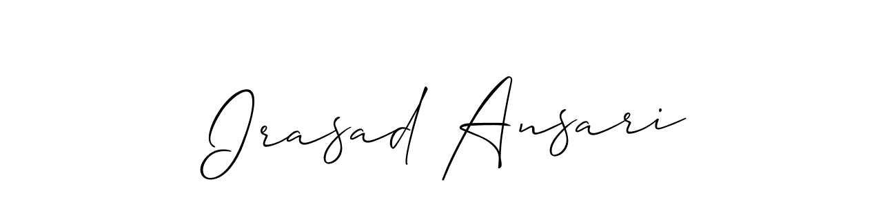 Create a beautiful signature design for name Irasad Ansari. With this signature (Allison_Script) fonts, you can make a handwritten signature for free. Irasad Ansari signature style 2 images and pictures png