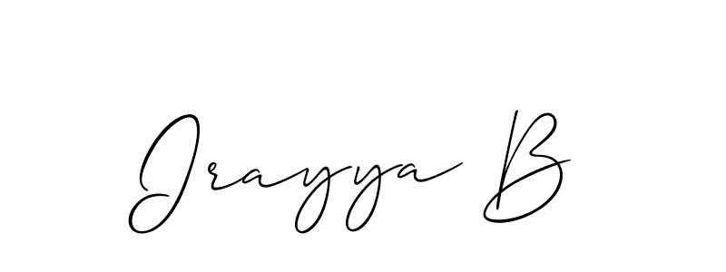 Also You can easily find your signature by using the search form. We will create Irayya B name handwritten signature images for you free of cost using Allison_Script sign style. Irayya B signature style 2 images and pictures png