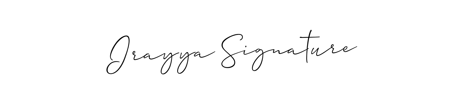 Create a beautiful signature design for name Irayya Signature. With this signature (Allison_Script) fonts, you can make a handwritten signature for free. Irayya Signature signature style 2 images and pictures png