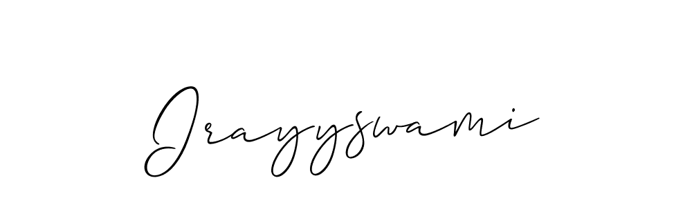 Also we have Irayyswami name is the best signature style. Create professional handwritten signature collection using Allison_Script autograph style. Irayyswami signature style 2 images and pictures png