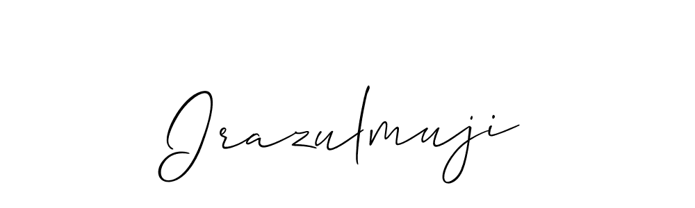 Create a beautiful signature design for name Irazulmuji. With this signature (Allison_Script) fonts, you can make a handwritten signature for free. Irazulmuji signature style 2 images and pictures png