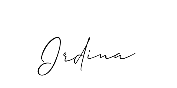 Allison_Script is a professional signature style that is perfect for those who want to add a touch of class to their signature. It is also a great choice for those who want to make their signature more unique. Get Irdina name to fancy signature for free. Irdina signature style 2 images and pictures png