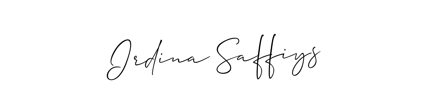 Create a beautiful signature design for name Irdina Saffiys. With this signature (Allison_Script) fonts, you can make a handwritten signature for free. Irdina Saffiys signature style 2 images and pictures png