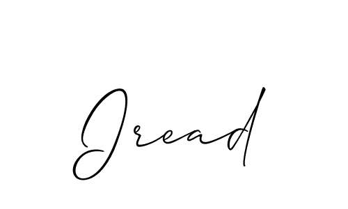 How to make Iread signature? Allison_Script is a professional autograph style. Create handwritten signature for Iread name. Iread signature style 2 images and pictures png