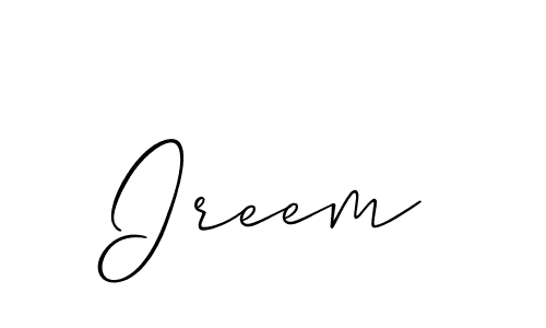 Create a beautiful signature design for name Ireem. With this signature (Allison_Script) fonts, you can make a handwritten signature for free. Ireem signature style 2 images and pictures png