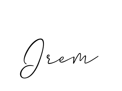 if you are searching for the best signature style for your name Irem. so please give up your signature search. here we have designed multiple signature styles  using Allison_Script. Irem signature style 2 images and pictures png