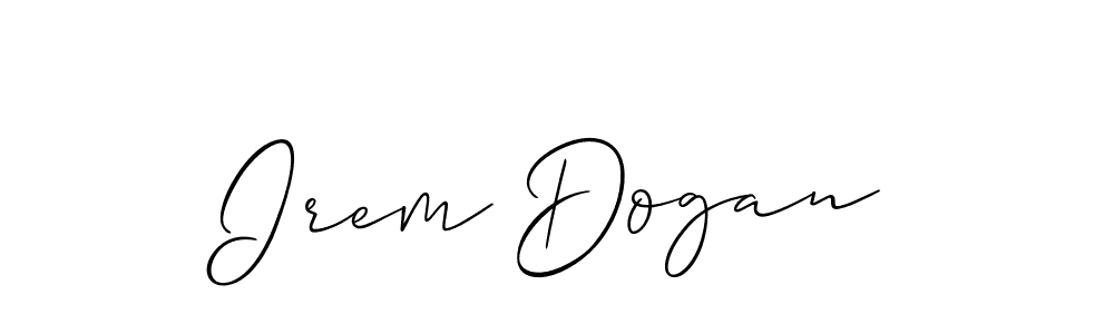 The best way (Allison_Script) to make a short signature is to pick only two or three words in your name. The name Irem Dogan include a total of six letters. For converting this name. Irem Dogan signature style 2 images and pictures png