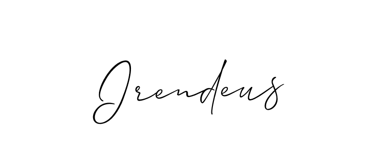 Allison_Script is a professional signature style that is perfect for those who want to add a touch of class to their signature. It is also a great choice for those who want to make their signature more unique. Get Irendeus name to fancy signature for free. Irendeus signature style 2 images and pictures png